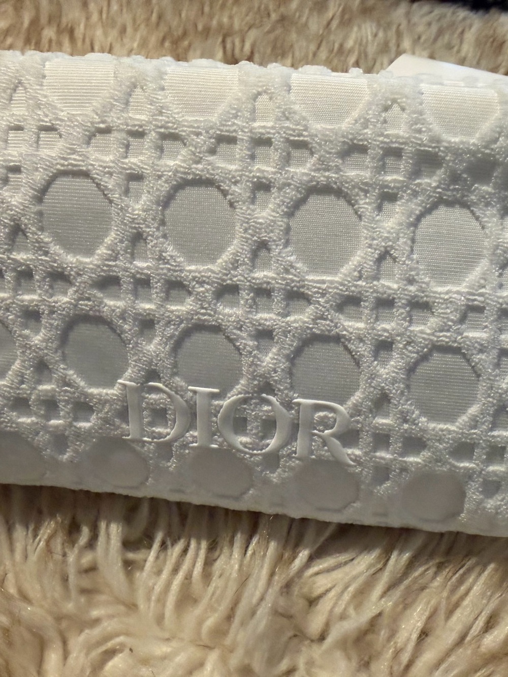Dior Beauty White Cannage Cosmetic Pouch